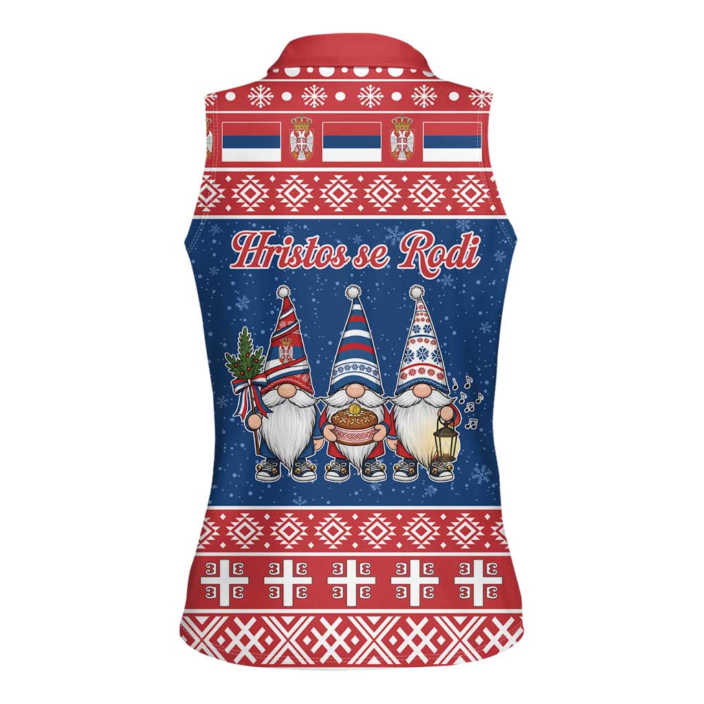 Serbia Christmas Women Sleeveless Polo Shirt Hristos Se Rodi Gnome - Wonder Print Shop