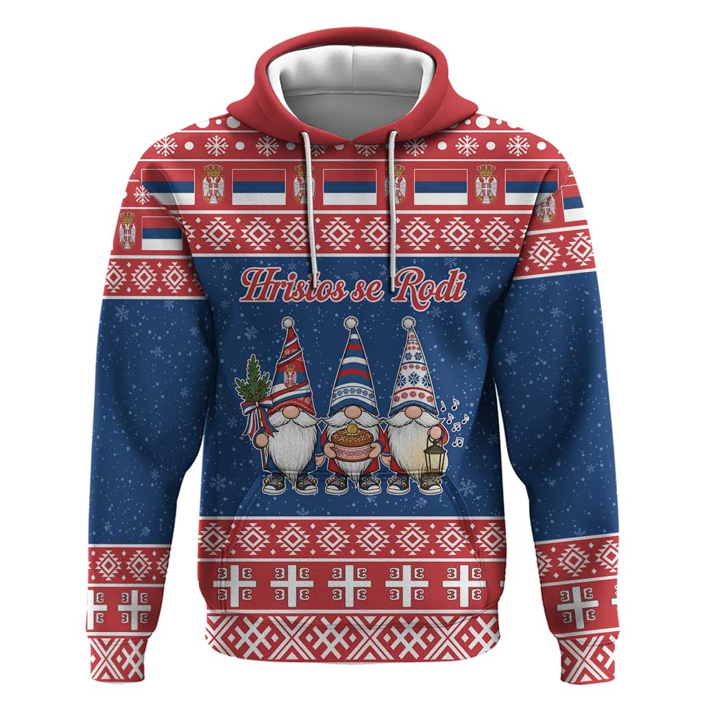 Serbia Christmas Zip Hoodie Hristos Se Rodi Gnome - Wonder Print Shop