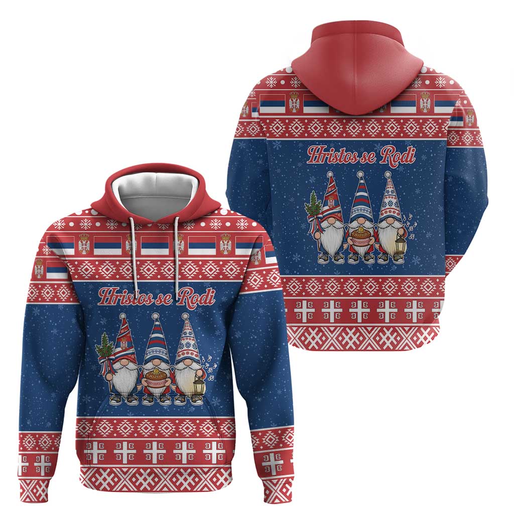 Serbia Christmas Zip Hoodie Hristos Se Rodi Gnome - Wonder Print Shop