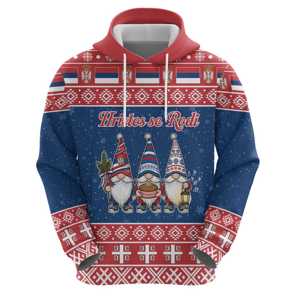 Serbia Christmas Zip Hoodie Hristos Se Rodi Gnome - Wonder Print Shop
