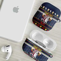 Personalized Merionethshire Wales Christmas AirPods Case Beer and Goat Santa Design - Wonder Print Shop