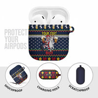 Personalized Merionethshire Wales Christmas AirPods Case Beer and Goat Santa Design - Wonder Print Shop