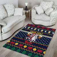 Personalized Merionethshire Wales Christmas Area Rug Beer and Goat Santa Design - Wonder Print Shop