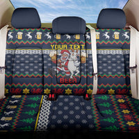 Personalized Merionethshire Wales Christmas Back Car Seat Cover Beer and Goat Santa Design - Wonder Print Shop