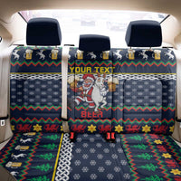 Personalized Merionethshire Wales Christmas Back Car Seat Cover Beer and Goat Santa Design - Wonder Print Shop