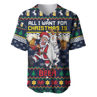 Personalized Merionethshire Wales Christmas Baseball Jersey Beer and Goat Santa Design - Wonder Print Shop