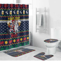 Personalized Merionethshire Wales Christmas Bathroom Set Beer and Goat Santa Design - Wonder Print Shop