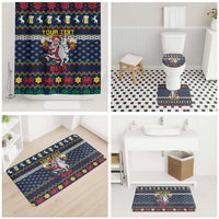 Personalized Merionethshire Wales Christmas Bathroom Set Beer and Goat Santa Design - Wonder Print Shop