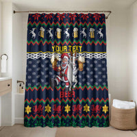 Personalized Merionethshire Wales Christmas Bathroom Set Beer and Goat Santa Design - Wonder Print Shop