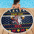 Personalized Merionethshire Wales Christmas Beach Blanket Beer and Goat Santa Design - Wonder Print Shop