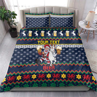 Personalized Merionethshire Wales Christmas Bedding Set Beer and Goat Santa Design - Wonder Print Shop