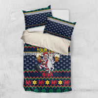 Personalized Merionethshire Wales Christmas Bedding Set Beer and Goat Santa Design - Wonder Print Shop