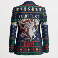 Personalized Merionethshire Wales Christmas Blazer Beer and Goat Santa Design - Wonder Print Shop