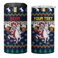 Personalized Merionethshire Wales Christmas 4 in 1 Can Cooler Tumbler Beer and Goat Santa Design - Wonder Print Shop