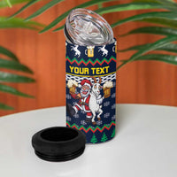 Personalized Merionethshire Wales Christmas 4 in 1 Can Cooler Tumbler Beer and Goat Santa Design - Wonder Print Shop