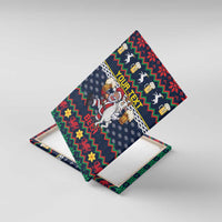 Personalized Merionethshire Wales Christmas Canvas Wall Art Beer and Goat Santa Design - Wonder Print Shop