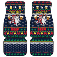 Personalized Merionethshire Wales Christmas Car Mats Beer and Goat Santa Design - Wonder Print Shop