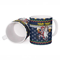 Personalized Merionethshire Wales Christmas Ceramic Mug Beer and Goat Santa Design - Wonder Print Shop