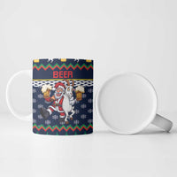 Personalized Merionethshire Wales Christmas Ceramic Mug Beer and Goat Santa Design - Wonder Print Shop