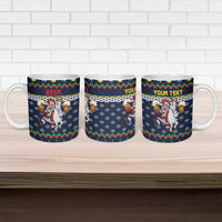 Personalized Merionethshire Wales Christmas Ceramic Mug Beer and Goat Santa Design - Wonder Print Shop