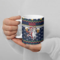 Personalized Merionethshire Wales Christmas Ceramic Mug Beer and Goat Santa Design - Wonder Print Shop