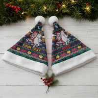 Personalized Merionethshire Wales Christmas Santa Hat Beer and Goat Santa Design - Wonder Print Shop