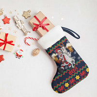 Personalized Merionethshire Wales Christmas Stocking Beer and Goat Santa Design - Wonder Print Shop