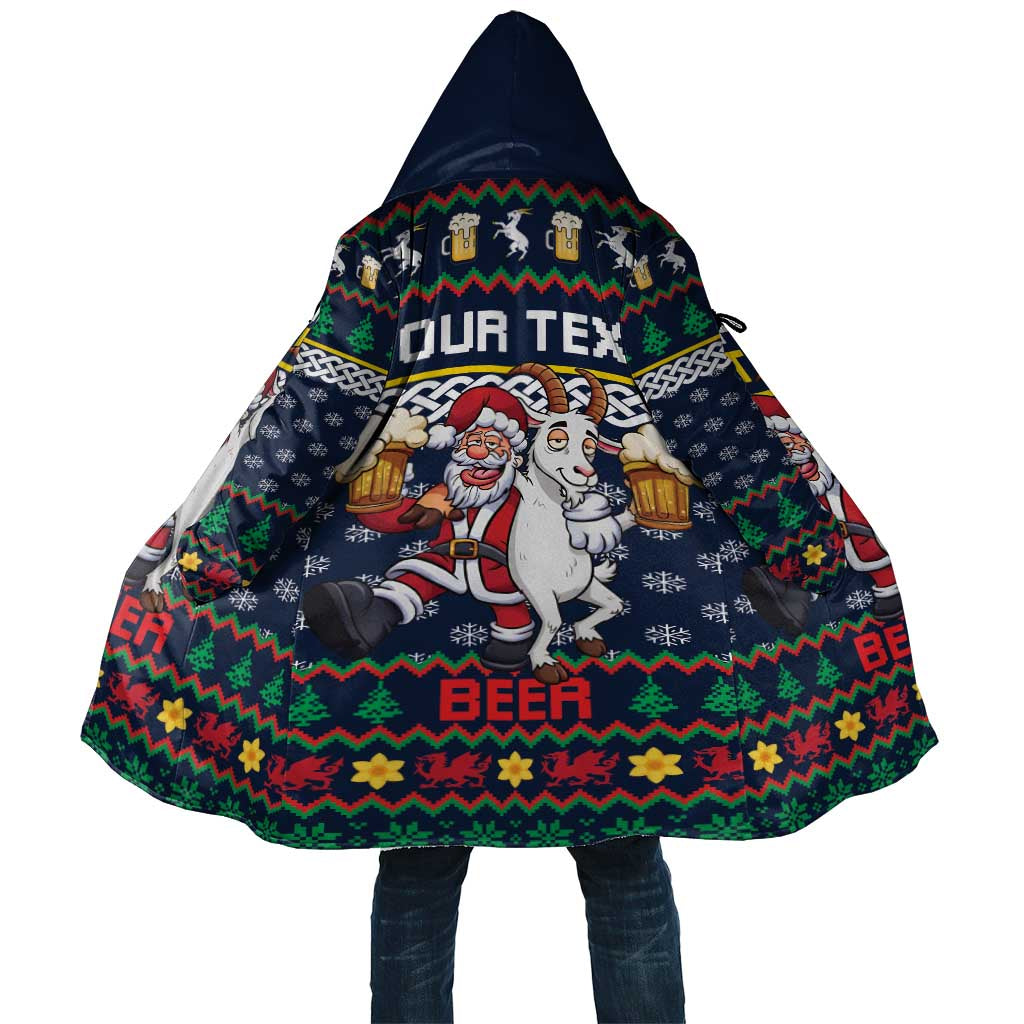 Personalized Merionethshire Wales Christmas Cloak Beer and Goat Santa Design - Wonder Print Shop