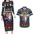 Personalized Merionethshire Wales Christmas Couples Matching Long Sleeve Bodycon Dress and Hawaiian Shirt Beer and Goat Santa Design - Wonder Print Shop