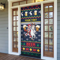 Personalized Merionethshire Wales Christmas Door Cover Beer and Goat Santa Design - Wonder Print Shop