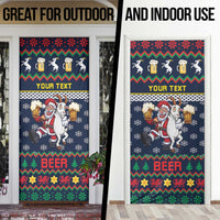 Personalized Merionethshire Wales Christmas Door Cover Beer and Goat Santa Design - Wonder Print Shop