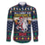 Personalized Merionethshire Wales Christmas Family Matching Off The Shoulder Long Sleeve Dress and Hawaiian Shirt Beer and Goat Santa Design - Wonder Print Shop