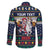 Personalized Merionethshire Wales Christmas Family Matching Off The Shoulder Long Sleeve Dress and Hawaiian Shirt Beer and Goat Santa Design - Wonder Print Shop