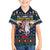 Personalized Merionethshire Wales Christmas Family Matching Off The Shoulder Long Sleeve Dress and Hawaiian Shirt Beer and Goat Santa Design - Wonder Print Shop