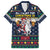 Personalized Merionethshire Wales Christmas Family Matching Off Shoulder Short Dress and Hawaiian Shirt Beer and Goat Santa Design - Wonder Print Shop