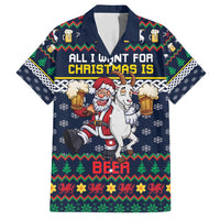 Personalized Merionethshire Wales Christmas Family Matching Puletasi and Hawaiian Shirt Beer and Goat Santa Design - Wonder Print Shop