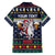 Personalized Merionethshire Wales Christmas Family Matching Short Sleeve Bodycon Dress and Hawaiian Shirt Beer and Goat Santa Design - Wonder Print Shop