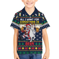 Personalized Merionethshire Wales Christmas Family Matching Tank Maxi Dress and Hawaiian Shirt Beer and Goat Santa Design - Wonder Print Shop