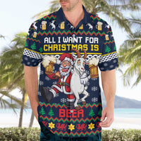 Personalized Merionethshire Wales Christmas Hawaiian Shirt Beer and Goat Santa Design - Wonder Print Shop
