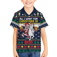 Personalized Merionethshire Wales Christmas Hawaiian Shirt Beer and Goat Santa Design - Wonder Print Shop