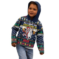 Personalized Merionethshire Wales Christmas Kid Hoodie Beer and Goat Santa Design - Wonder Print Shop
