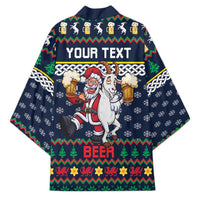 Personalized Merionethshire Wales Christmas Kimono Beer and Goat Santa Design - Wonder Print Shop