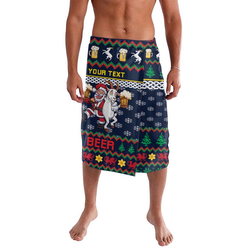 Personalized Merionethshire Wales Christmas Lavalava Beer and Goat Santa Design - Wonder Print Shop