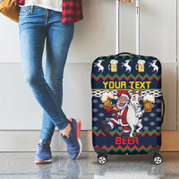 Personalized Merionethshire Wales Christmas Luggage Cover Beer and Goat Santa Design - Wonder Print Shop