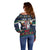 Personalized Merionethshire Wales Christmas Off Shoulder Sweater Beer and Goat Santa Design - Wonder Print Shop
