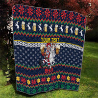 Personalized Merionethshire Wales Christmas Quilt Beer and Goat Santa Design - Wonder Print Shop