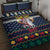 Personalized Merionethshire Wales Christmas Quilt Bed Set Beer and Goat Santa Design - Wonder Print Shop
