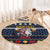 Personalized Merionethshire Wales Christmas Round Carpet Beer and Goat Santa Design - Wonder Print Shop