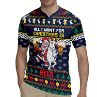 Personalized Merionethshire Wales Christmas Rugby Jersey Beer and Goat Santa Design - Wonder Print Shop