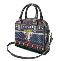Personalized Merionethshire Wales Christmas Shoulder Handbag Beer and Goat Santa Design - Wonder Print Shop